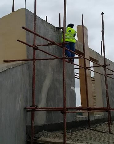 Crack treatment and waterproofing applicatiomns at Our Lady Mother and Queen Catholic church AJAH